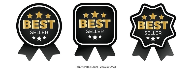 Best seller sticker label set. Best seller luxury badge design. 11:11