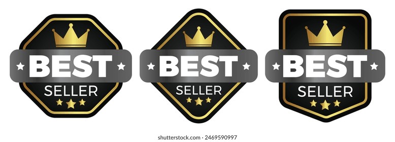 Best seller sticker label set. Best seller luxury badge design. 11:11