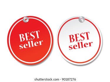 Best seller stickers. Vector.