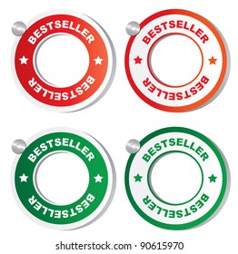 Best seller stickers. Vector
