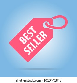 Best Seller tag. Red color. Vector illustration