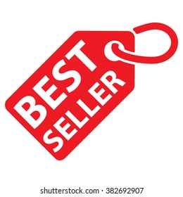Best seller tag. Red color. Vector illustration.