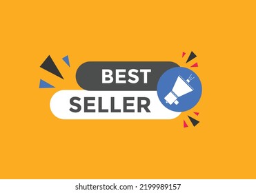 Botón de texto del vendedor más vendido. burbuja de habla. Plantilla de banner web Colorful best seller. ilustración vectorial
