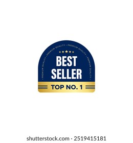 Best seller top number one premium quality badge sticker product label vector design for seal, icon, luxury product, symbol, stamp