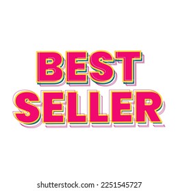 Best seller typography vector, ideal for marketing content 