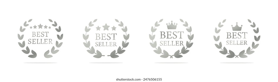 Best seller vector badge. Premium quality symbol. Best seller product. Best seller logo set