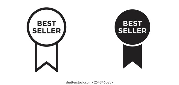 Conjunto de iconos de Vector de best seller en negro.