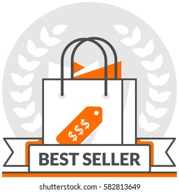 Best Sellers - Infographic Icon Elements from E-Commerce Set. Flat Thin Line Icon Pictogram for Website and Mobile Application Graphics.