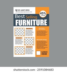 Best selling furniture flyer template