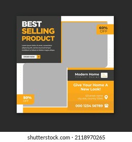 Best selling product social media banner template