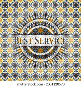 Best Service arabesque emblem. arabic decoration. 