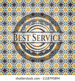 Best Service arabesque emblem background. arabic decoration.