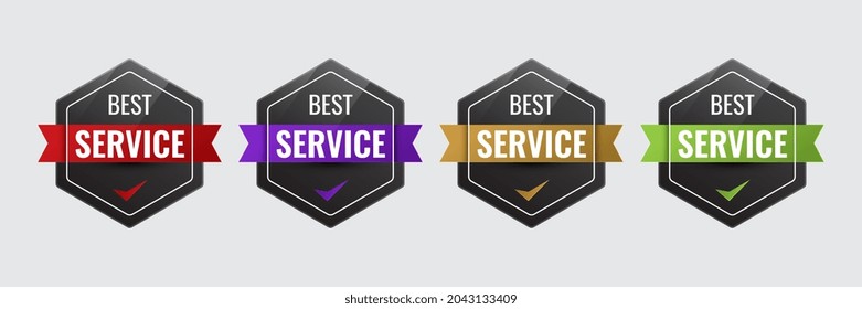 Best Service Badge Logo Icon Template For Company Certified