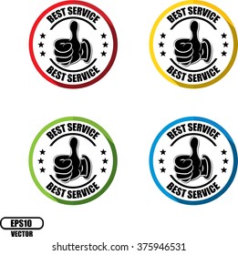 Best service, Button, label and sign - Vector illustration