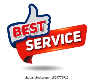 Best Service isolated icon with thumbs up
