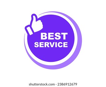 Best Service label. Modern recommend badge with thumbs up. Recommendation tag. Vector Illustration.