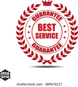 Best service Label, Sticker or Icon Isolated on White Background.Vector