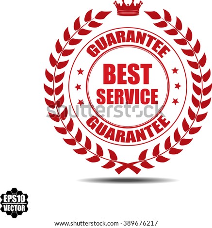 Best service Label, Sticker or Icon Isolated on White Background.Vector