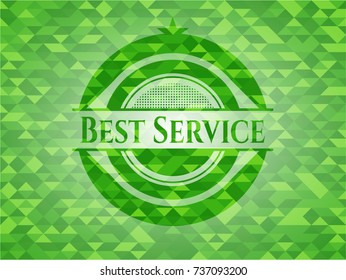 Best Service realistic green emblem. Mosaic background