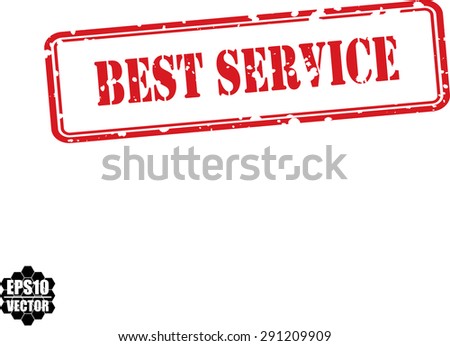 Best service red grunge rubber stamp on white background, vector