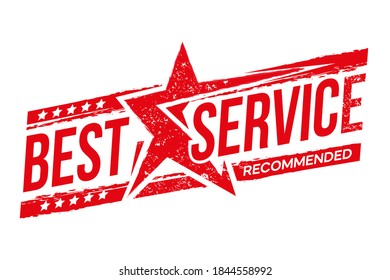 Best service red stamp. Modern grunge best service with STARS on white background
