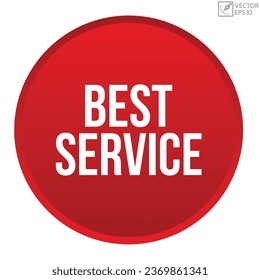 Best service red vector banner illustration isolated on white background
