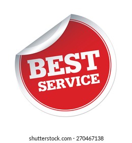 BEST SERVICE red vector sticker
