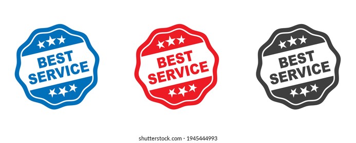 mejor marca de conjunto de servicios. signo de mejor servicio de vintage redondeado.