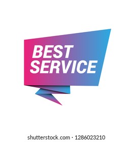 best service sign, emblem, label, badge,sticker. best service paper origami speech bubble. best service tag. best service banner. Designed for your web site design, logo, app, UI - Vektor 