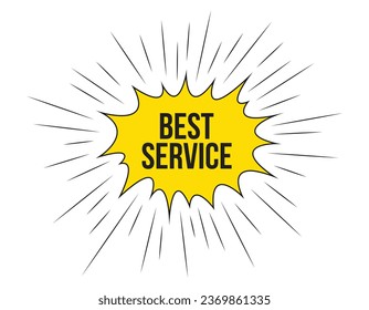 Mejor ilustración vectorial de burbuja de voz de servicio. Burbuja de voz de comunicación con el mejor texto de servicio.