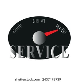 best service top rated company business speedometer vector icon