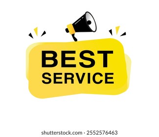 Bester Service, Vektorbanner oder Posterdesign auf weißem Hintergrund. Vorlage für modernes Elementdesign.