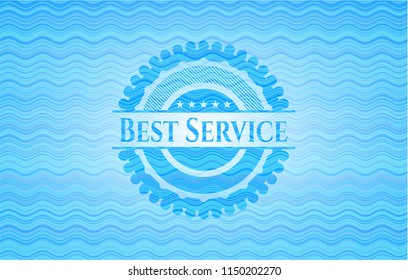 Best Service water concept style badge.