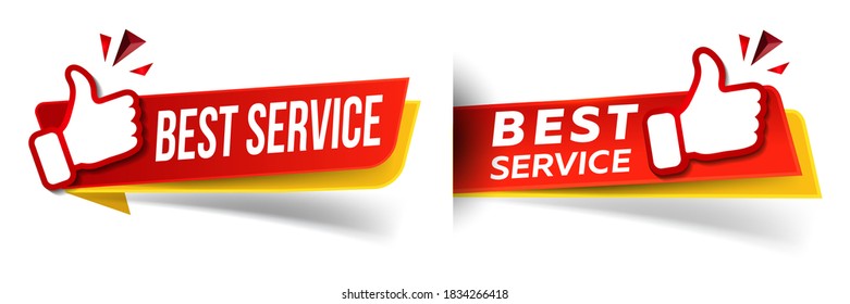 Best service web banner on white background
