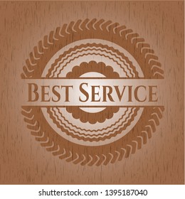 Best Service wood emblem. Vintage. Vector Illustration.