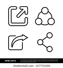 The best Share icons vector collection, illustration logo template in trendy style. Suitable for many purposes.
