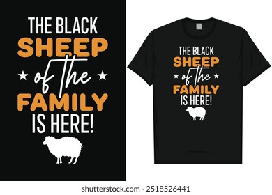 Best sheep animal black sheep vintage typography graphics tshirt design