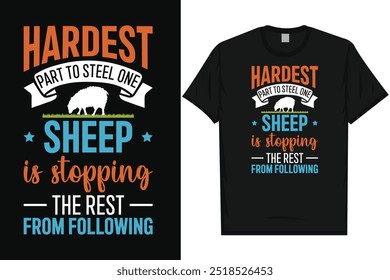 Best sheep animal black sheep vintage typography graphics tshirt design