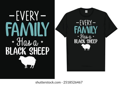 Best sheep animal black sheep vintage typography graphics tshirt design