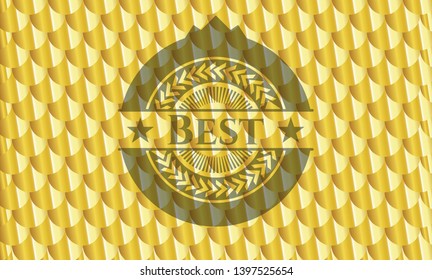 Best shiny golden emblem. Scales pattern. Vector Illustration. Detailed.