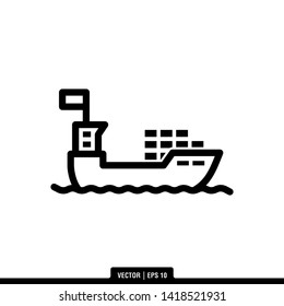 The best ship icon vector, illustration logo template in trendy style. Can be used for many purposes.
