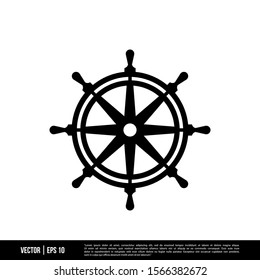 The best Ship Steering Wheel icon vector, illustration logo template in trendy style. Suitable for many purposes.
