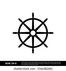 The best Ship Steering Wheel icon vector, illustration logo template in trendy style. Suitable for many purposes.
