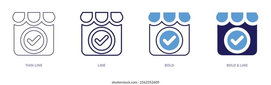 Best shopping app features icon in 4 different styles. Thin Line, Line, Bold, and Bold Line. Duotone style. Editable stroke.