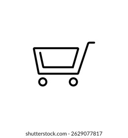 Best shopping trolley cart vector line art illustration.