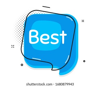 Das beste Schild. Gedachte Chat-Blase. Sonderangebot Verkaufszeichen. Symbol für Werberabatte. Sprechen Sie mit Linien. Bester Coupon-Text Vektorillustration