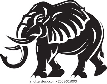 Best silhouette of a elephant, white background
