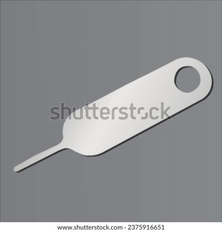 Best sim eject pin for all mobile silver colour Illustration. the silver pin icon isolated on a white background.