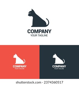 best simple cat logo vector