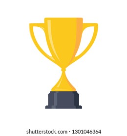 Best simple champion cup winner trophy award and victory design element. Flat icon vector trophy. Vector illustration EPS.8 EPS.10